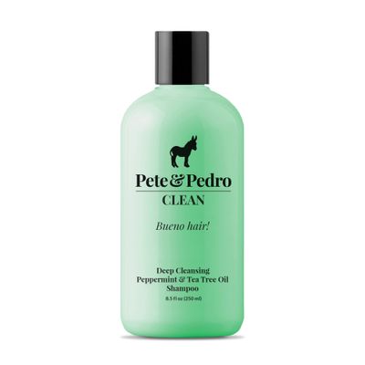 Pete &amp; Pedro CLEAN Shampoo - Deep Cleansing Tea Tree Oil And Peppermint Daily Cleaning Haircare Shampoo For Men &amp; Women | Helps With Dandruff &amp; Greasy Hair | As Seen on Shark Tank, 8.5 oz.