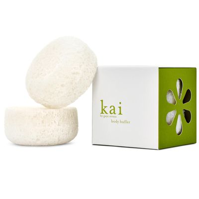 kai Body Buffer, 2 Count, Innovative Bath sponges That Gently exfoliates Skin While Cleansing The Body with a Fresh + Clean Gardenia Scent, Vegan, Cruelty Free, Made in The USA