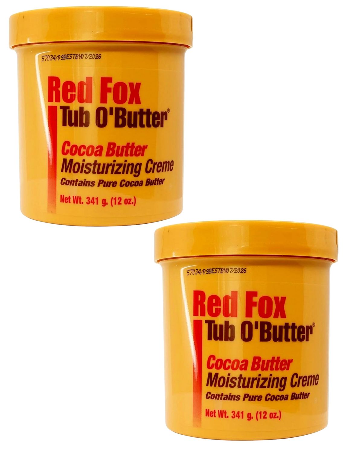 Red Fox Tub O&#39;Butter Cocoa Butter, Moisturizing Creme, 14 oz (Pack of 2)