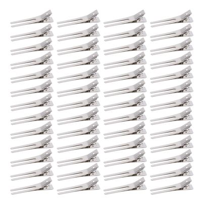 Hedume 300 Pack Double Prong Clips, Hairdressing Curl Setting Section Hair Clips, 1.8&#39;&#39; Metal Clips for Hair Salon, Barber, DIY, Styling