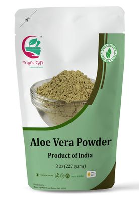 Aloe Vera Powder 8 oz | Moisturizing Face Mask Ingredient For Dry Skin | Hair Mask Ingredient for Hair Growth | Made from Pure &amp; Cultivated Aloevera | by Yogis Gift