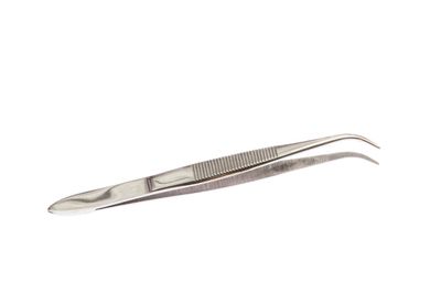 SE 3.5&quot; Stainless Steel Curved Splinter Tweezers - 517TW