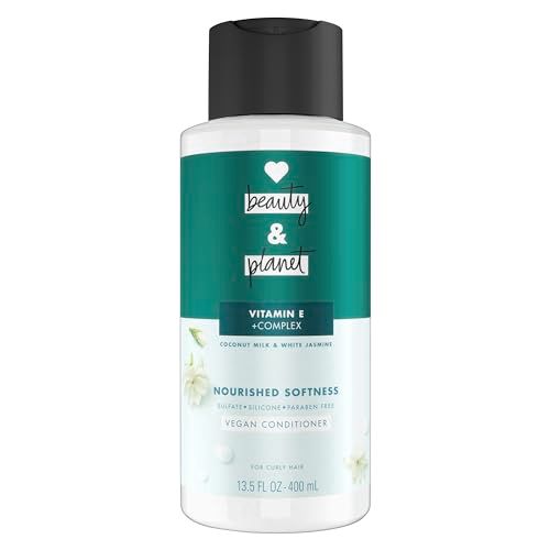 Love Beauty and Planet Conditioner with Vitamin E Coconut Milk &amp; White Jasmine for Curly Hair &amp; Natural Definition, Sulfate, Silicone, &amp; Paraben Free. Cruelty-Free. 13.5 oz