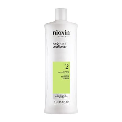 Nioxin Scalp + Hair Thickening System 2 Conditioner, For Natural Hair with Progressed Thinning, 33.8 fl oz (Packaging May Vary)