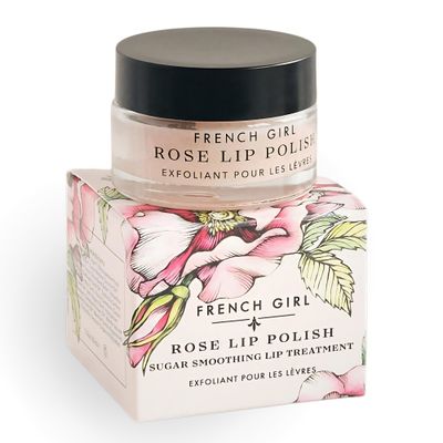 French Girl Rose Lip Scrub - Organic Sugar Scrub For Lips, Hydrating Lip Exfoliator &amp; Moisturizer with Shea Butter &amp; Essential Oils, Treatment for Dry Lips, Clean, Vegan &amp; Cruelty-Free, 1oz