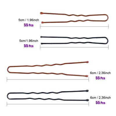 Swpeet 220Pcs 5cm 6cm U Shaped Hair Pins Kit, Professional U Shape Hair Pins for Women Girls and Hairdressing Salon Doubtless Bay with Clear Storage Box - Brown and Black