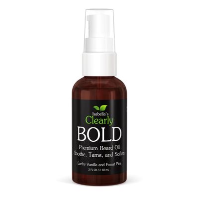 Clearly BOLD Premium Beard Oil for Men | Soothe Dry Skin, Itch Relief, Soften and Grow Beard with Jojoba, Castor, Vanilla, Fir | 100% Natural, Made in USA (2 oz)
