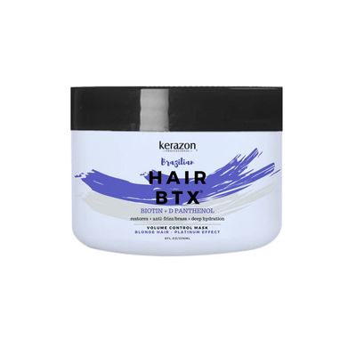 KERAZON Blonde Brazilian Hair BTX Treatment Purple Mask Platinum Effect &amp; Silver Hair Providing Smoothing, Deep Hydration, Anti-Brass, Shine, Softness, Volume &amp; Frizz Control. Packaging may vary.