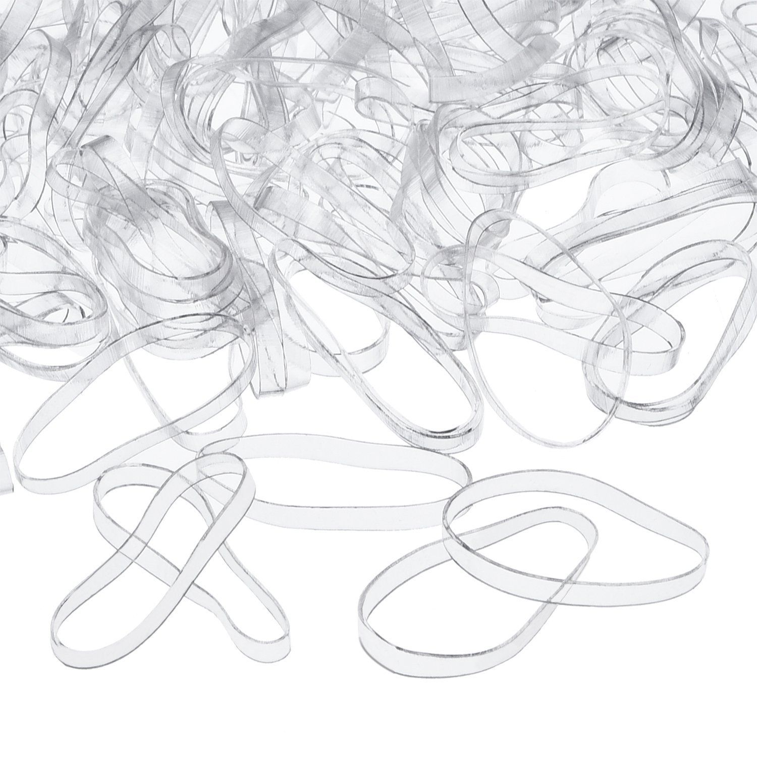 eBoot 500 Pcs 3 mm Elastic Hair Bands Mini Rubber Bands Small Hair Ties Ponytail Elastics Holders for Braids Hair (Clear,Transparent)