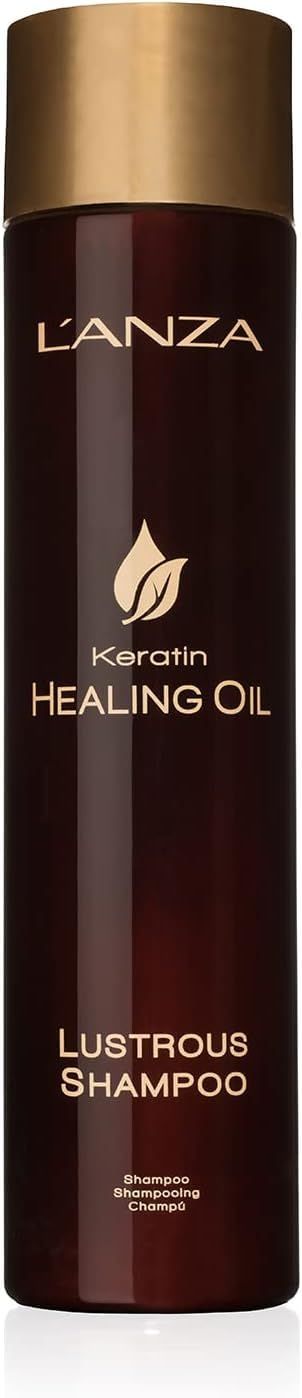 L&#39;ANZA Keratin Healing Oil Lustrous Shampoo for Damaged Hair - Nourishes, Repairs, and Boosts Hair Shine and Strength for a perfect Silky Look, Sulfate-free, Parabens-free, Gluten-free (10.1 Fl Oz)