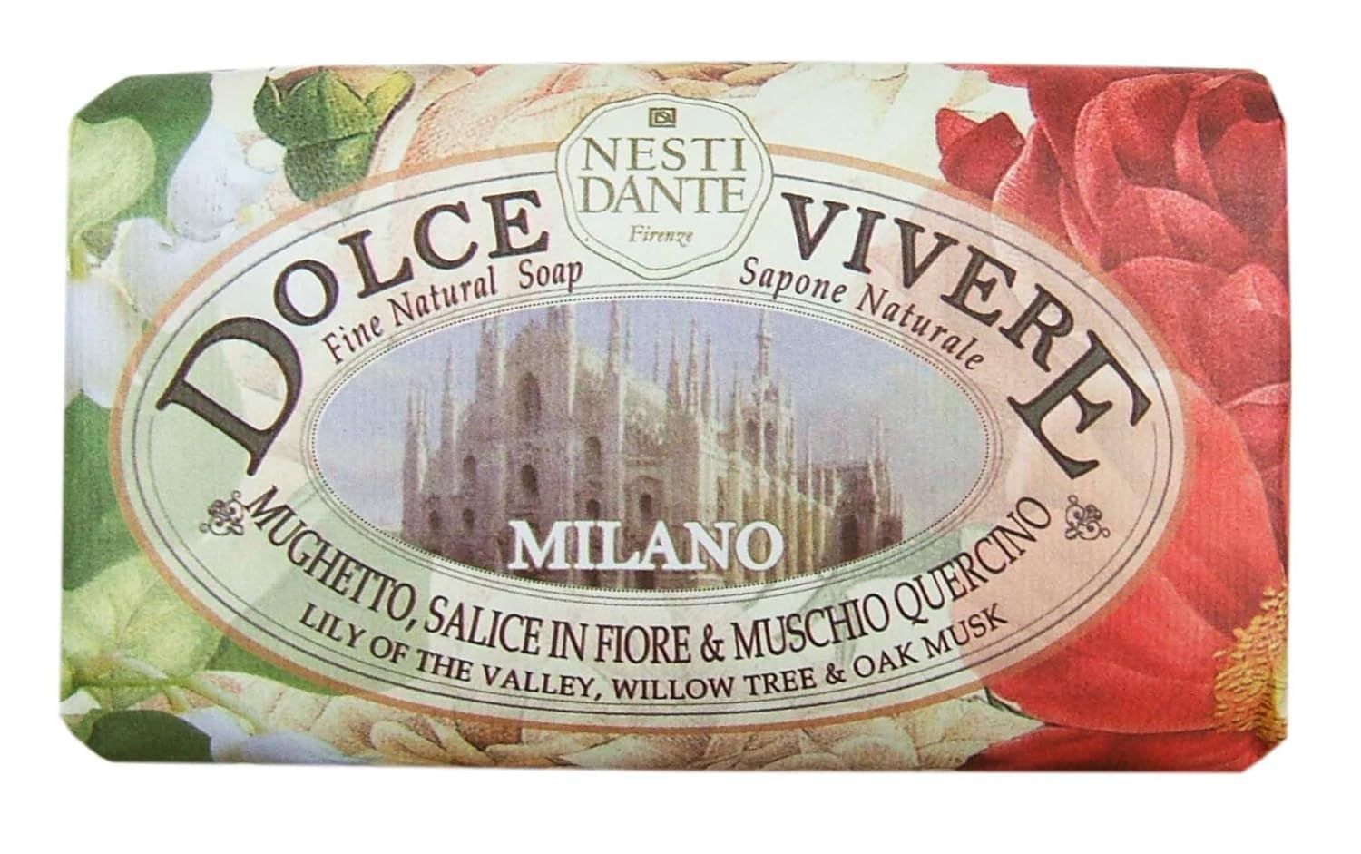 Dolce Vivere Milano Lily Of The Valley, Willow Tree &amp; Oak Musk Fine Natural Soap Bar, 250 g