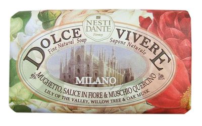 Dolce Vivere Milano Lily Of The Valley, Willow Tree &amp; Oak Musk Fine Natural Soap Bar, 250 g