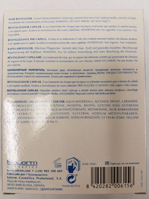 Salerm Energy Hair Regenerator/Revitalizer 4 Applications