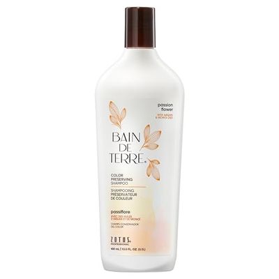 Bain de Terre Passion Flower Color Preserving Shampoo, for Vibrant Color &amp; Protection from Fading, with Argan &amp; Monoi Oils, Paraben-free, Vegan, 13.5 Fl Oz
