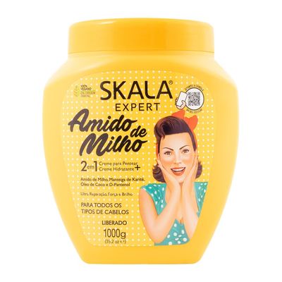 SKALA - Linha Expert - Creme de Tratamento 2 em 1 Amido de Milho 1 Kg - (Expert Collection - Corn Starch 2 in 1 Treatment Cream Net 33.81 Oz)