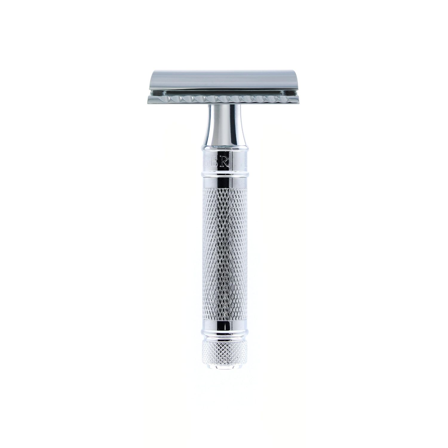 Edwin Jagger DES89KN Short Handled Classic Double Edge Manual Eco-Friendly and Reusable Safety Razor for Men and Women for Shaving Cream or Soap Fits All DE Razor Blades (Knurled)