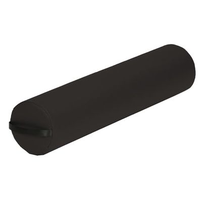 EARTHLITE Massage Bolster Pillow Full Round - Durable, Easy to clean 100% PU Upholstery incl. Strap Handle/Professional Quality CFC-FREE/Back Pain Relief, Black