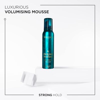Kerastase Mousse Bouffante Hair Mousse | Volumizing and Bodying Styling Product | Strong Hold | Heat Protectant | With Vitamins | For All Hair Types | 150ml