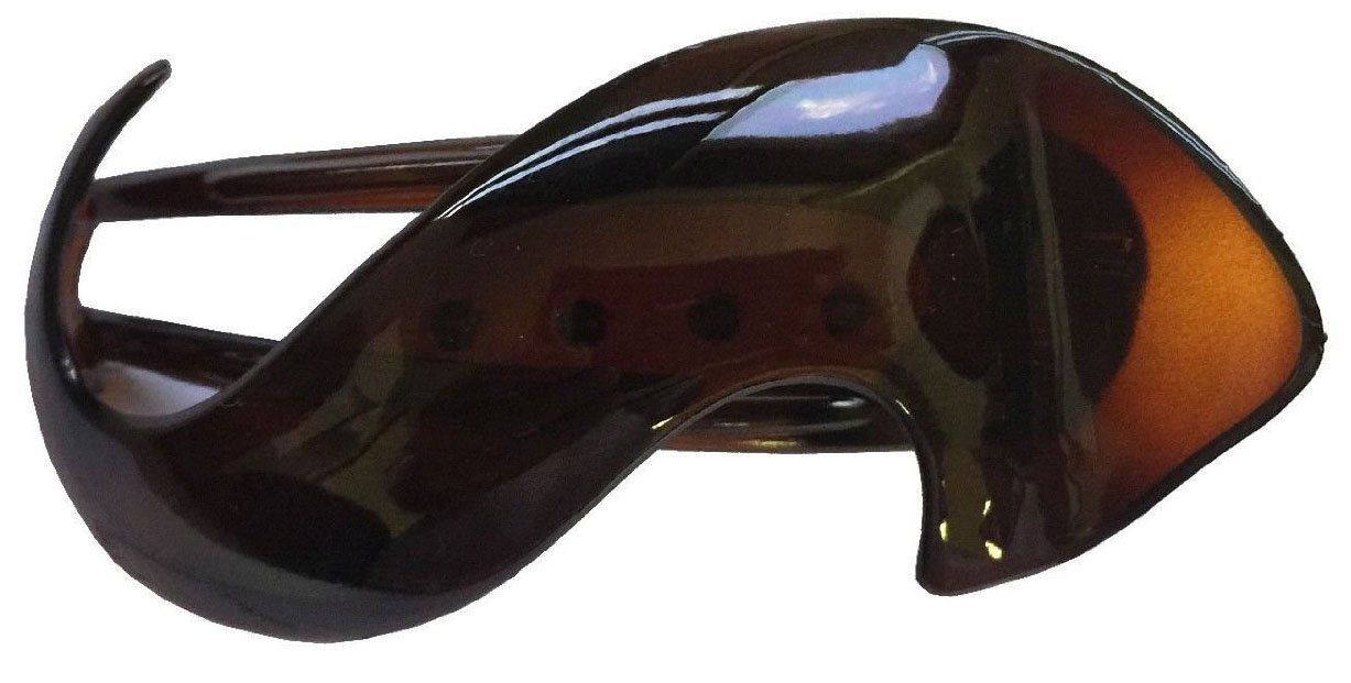 Parcelona French Crochet 3 1/4&quot; Tortoise Shell Celluloid Side Slide In Hair Claw Yoga Clip for Fine Hair, Made in France