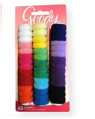 Goody 32819 Ouchless Tiny Terry Ponytailers, Assorted Colors, 42 Piece Per Blister Pack; Pack of 2 Blister Packs (84 Total Pieces)