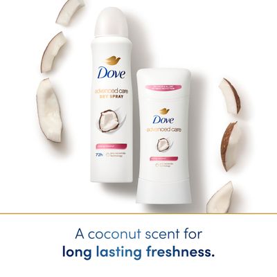 Dove Advanced Care Antiperspirant Deo Dry Spray Caring Coconut Pack of 12 to help your skin barrier repair after shaving 72h odor controlandall-day sweat protection for soft resilient underarms 3.8oz