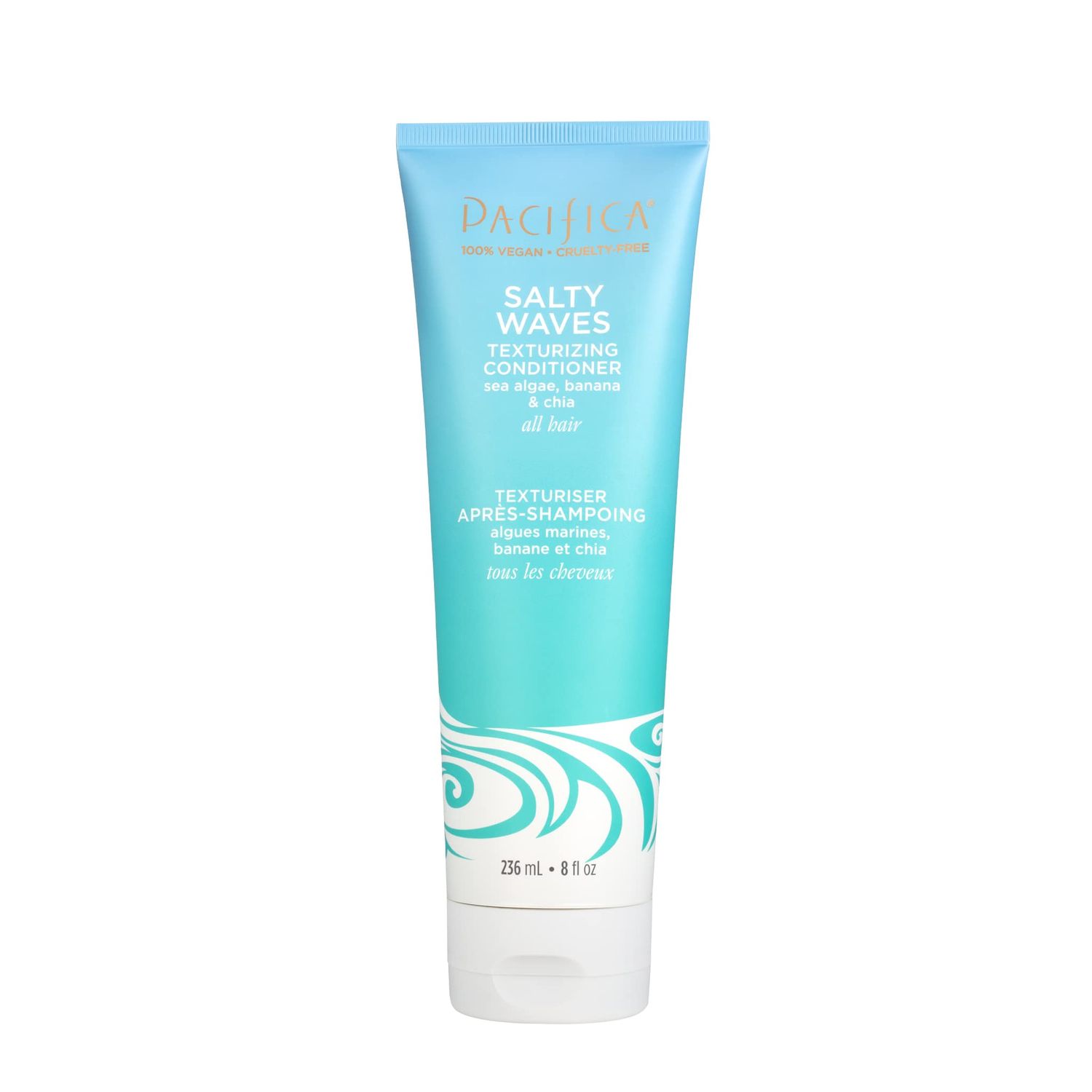 Pacifica Beauty Conditioner, Salty Waves Texturizing and Moisturizing, 8 Fl Oz, Banana Scent, For All Hair Types, Vitamin B + Vitamin E, Vegan &amp; Cruelty Free