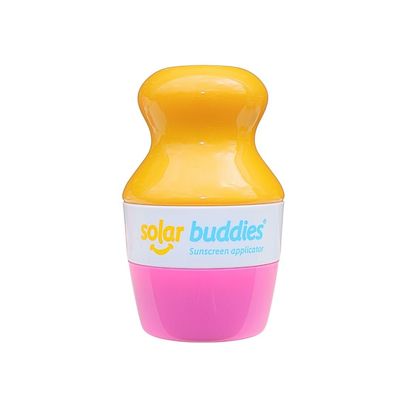 Solar Buddies Sunscreen Applicator - Single Pink - Refillable Roll on Sponge Sunscreen, Suncream &amp; Lotion Applicator For Kids, Adults &amp; Families - Holds 3.4fl oz, Perfect Size for Travel