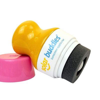 Solar Buddies Sunscreen Applicator - Single Pink - Refillable Roll on Sponge Sunscreen, Suncream &amp; Lotion Applicator For Kids, Adults &amp; Families - Holds 3.4fl oz, Perfect Size for Travel