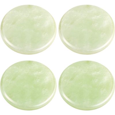 Eyelash Extension Jade Stone Glue Lashes Jade Stone Adhesive Pallet Fake Eye Lash Holder Base,Fake Eye Lash Makeup Tool 2 Inch (Green/4 Packs)