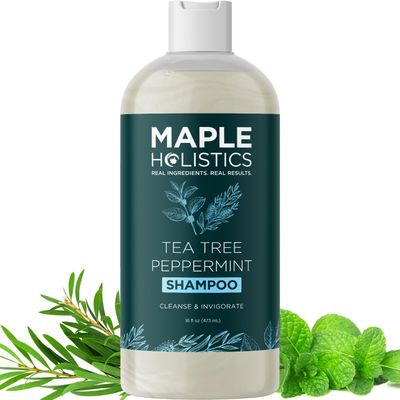 Rosemary Tea Tree Mint Shampoo - Clarifying Shampoo for Build Up and Flakes with Peppermint Oil and Tea Tree Essential Oil for Dry Scalp Treatment - Deep Cleansing Peppermint Tea Tree Shampoo (16oz)