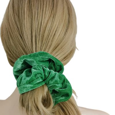 2 Pcs Green Color Large Velvet Scrunchies for Women Hair Ties