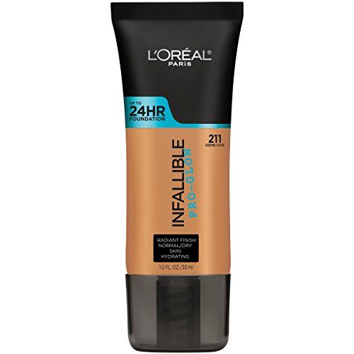 LOral Paris Makeup Infallible Up to 24HR Pro-Glow Foundation, Creme Cafe, 1 fl oz.