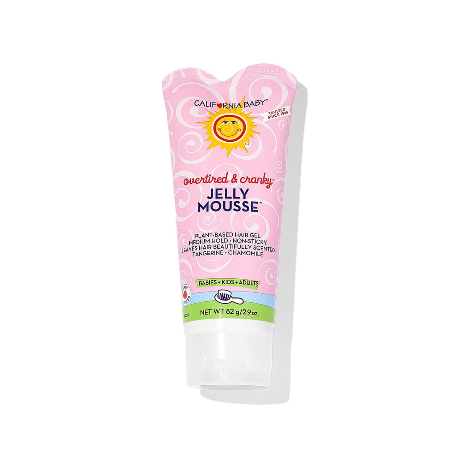 California Baby Overtired &amp; Cranky Jelly Mousse | Hair Gel For Kids | Medium-Hold | Plant-Based | Allergy Friendly | Non-Sticky Baby Hair Gel | 82 g / 2.9 oz.
