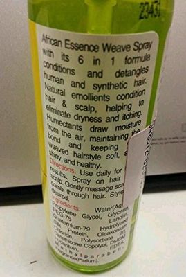 [AFRICAN ESSENCE] 6 IN 1 WEAVE SPRAY FOR SYNTHETIC AND HUMAN HAIR 4OZ