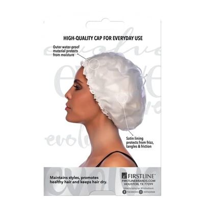 Firstline Evolve Go Satin Shower Cap - Ivory