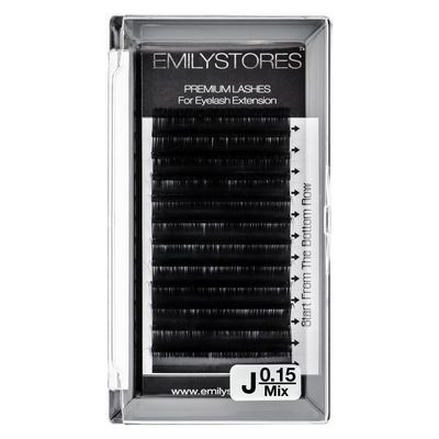 EMILYSTORES Lash Extensions 0.15mm Thickness J Curl Mixed Sizes 8-14mm Length Individual Volume Natural Eyelashes For Eyelash Extensions(0.15,J,Mixed 8-14mm)