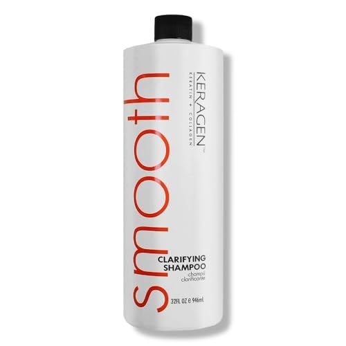 Keragen - Clarifying Shampoo with Keratin and Collagen, All Hair Types, 32 Oz - Deep Cleansing, Purifying, Refresh and Reset Damaged, Color Treated Hair, Removes Buildup and Residue from Scalp