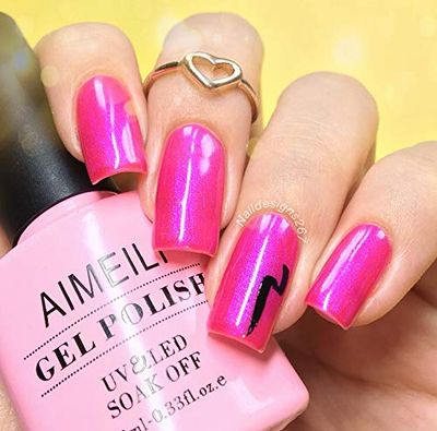 AIMEILI Soak Off U V LED Hot Pink Gel Nail Polish - Tutti Fruiti (002) 10ml