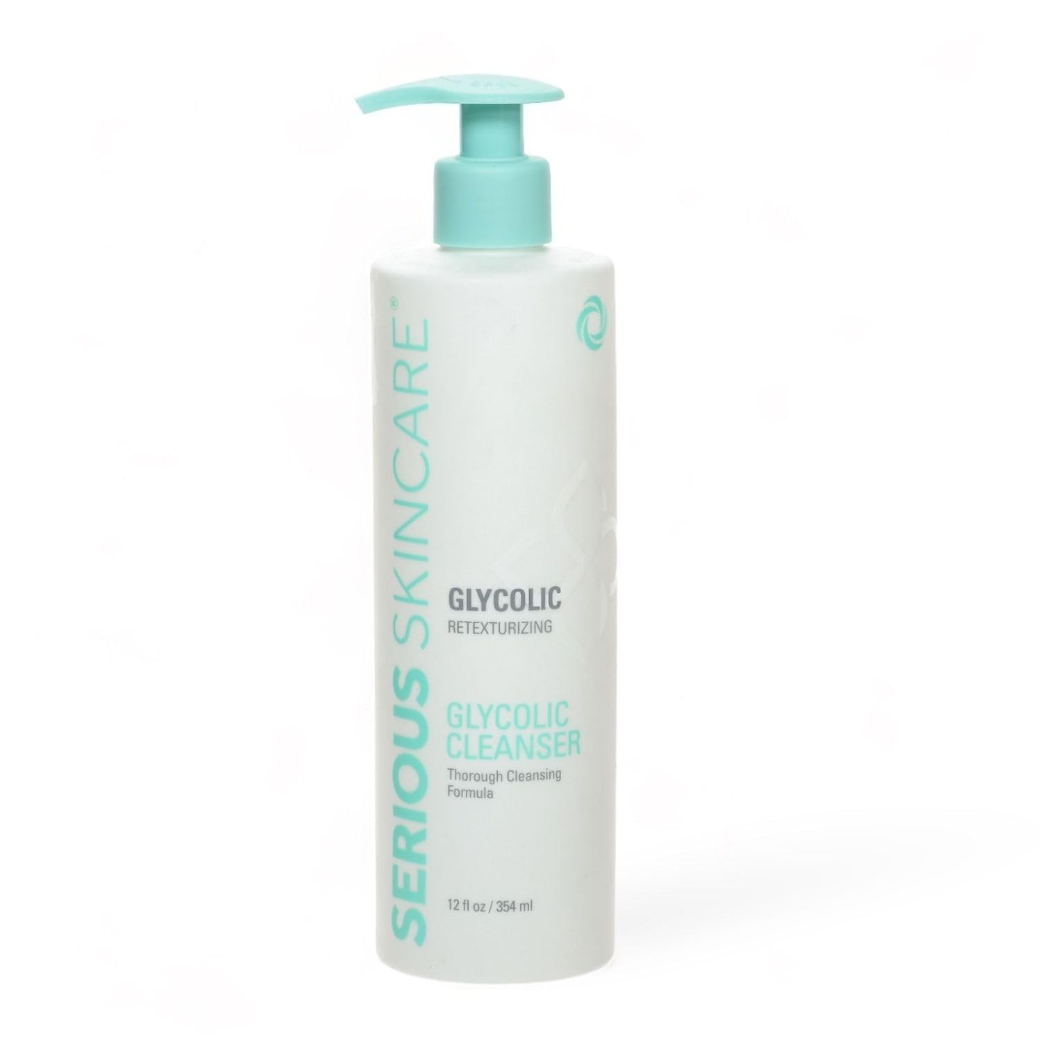 Serious Skincare Glycolic Cleanser 12 oz. - Glycolic Acid Skin Retexturizing Facial Wash - Aloe Leaf Juice - Normal, Oily, Combination Skin - Creamy Deep Pore Cleansing Formula