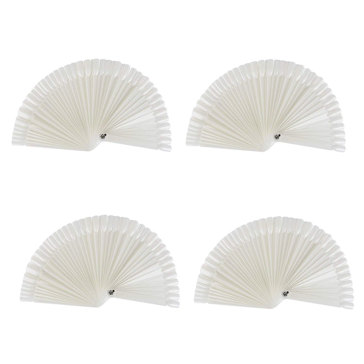 GOGOONLY 200 Off White Tips Fan-shaped Nail Art Display Acrylic False Tips Practice Tool - 200 Tips in Total-BH000473