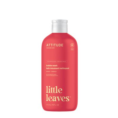 ATTITUDE Bubble Wash for Kids, EWG Verified Bubble Bath, Hair Shampoo and Body Soap, Dermatologically Tested, Plant- and Mineral-Based, Vegan, Mango, 16 Fl Oz