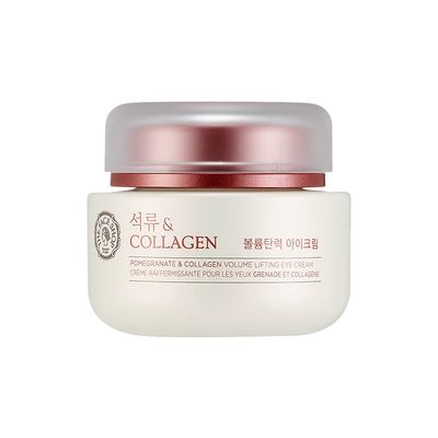 The Face Shop Pomegranate &amp; Collagen Volume Lifting Eye Cream | Ultra-Light Eye Cream for Eye Skin Lifting, Firming &amp; Brightening | Reduce Dark Circles | Deep Hydrating Under Eye Area, 1.69 Fl Oz
