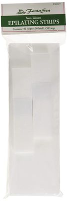 FantaSea Non Woven Facial and Body Wax 100 Strips, 50 small 50 large