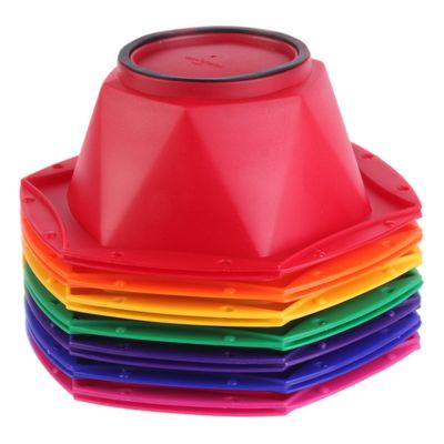 PERFEHAIR Small Hair Coloring Dye Mixing Tint Bowls and Brush Kit - Set of 7 Rainbow Colors | 6.8 fl oz per Bowl