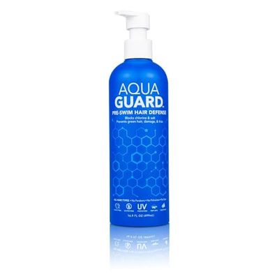 AquaGuard Pre-Swim Hair Defense | No More Swim Hair | Prevents Chlorine Damage + Softens Hair While Swimming | Made in California | Color Safe, Leaves Hair Smelling Great | 16.9 oz