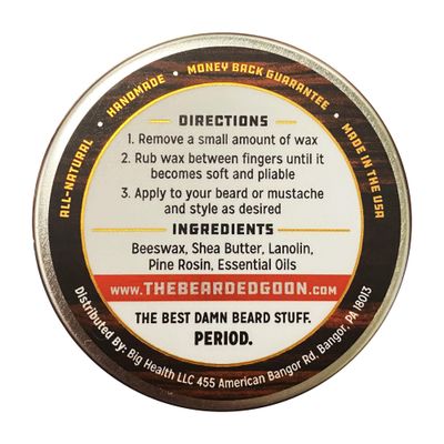 The Bearded Goon Ridiculously Strong Mustache and Beard Wax for Men | All Day Style Control to Tame Facial Hair | All Natural Handlebar Moustache Wax - 1oz (30ml)
