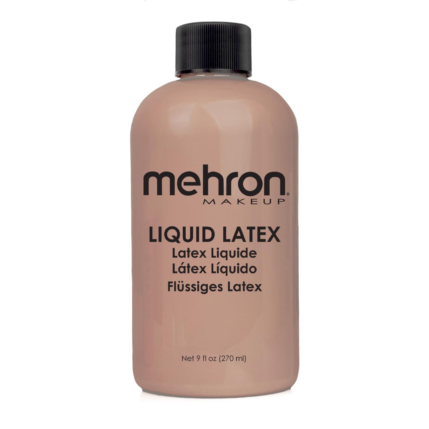 Mehron Makeup Liquid Latex | SFX Makeup | Halloween Latex Makeup | Latex Glue for Skin | Prosthetic Glue 9 fl oz (266 ml) (Dark Flesh)
