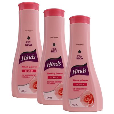 Hinds Body Lotion Clasica, Body Lotion with Vitamin A, Moisturizes and Hydrates, 3-Pack of 13.5 Oz, 3 Bottles