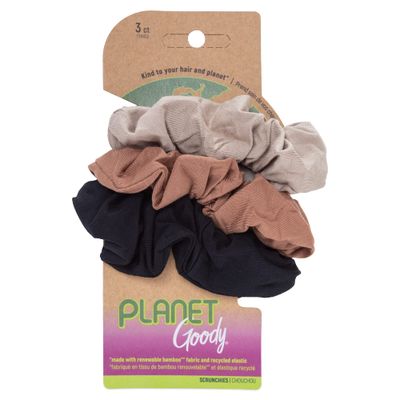 GOODY Planet Ouchless Womens Hair Scrunchie - 3 Count,Assorted Neutral Colors - Suitable for All Hair Types - Pain-Free Hair Accessories for Women Perfect for Long Lasting Braids &amp; Ponytails
