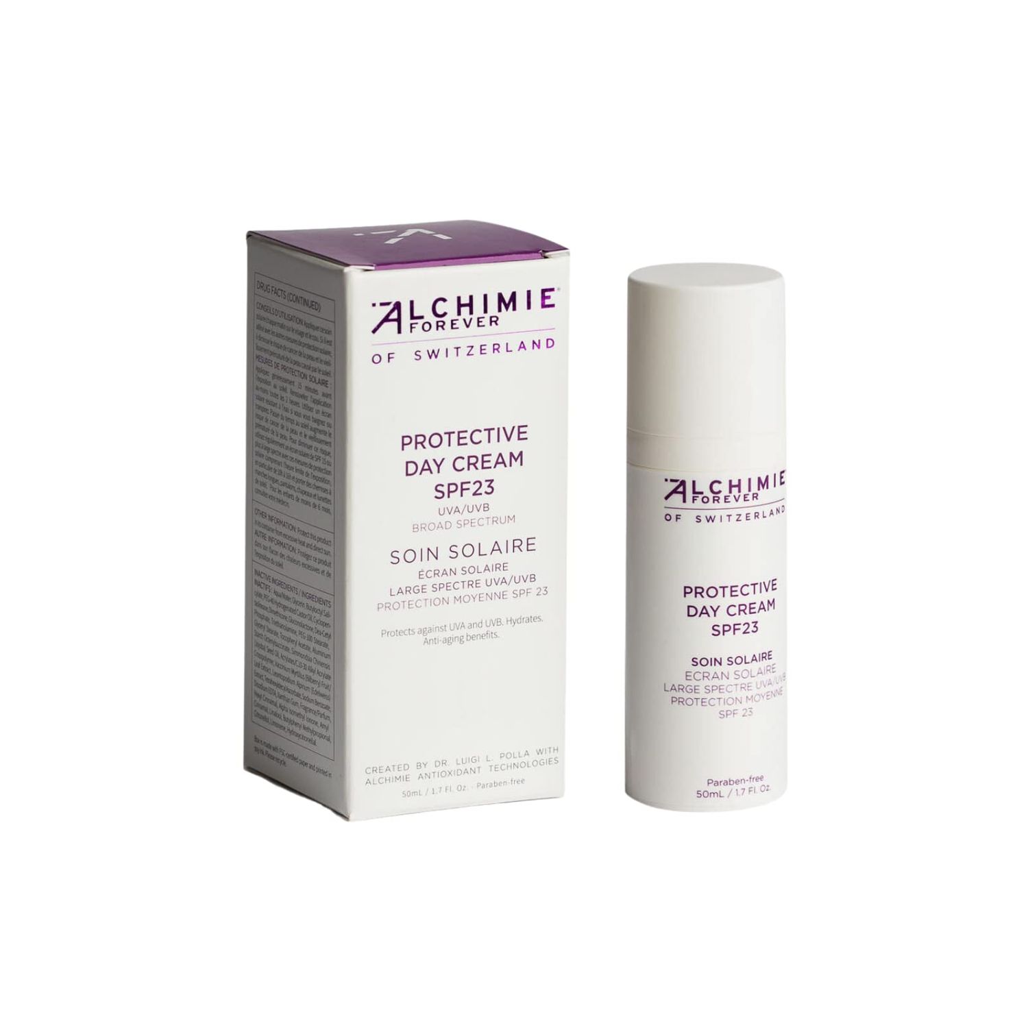 Alchimie Forever Protective Day Cream SPF 23 | Benzene-Free Protects Against UVA &amp; UVB and Hydrates | 1.7 Fl Oz